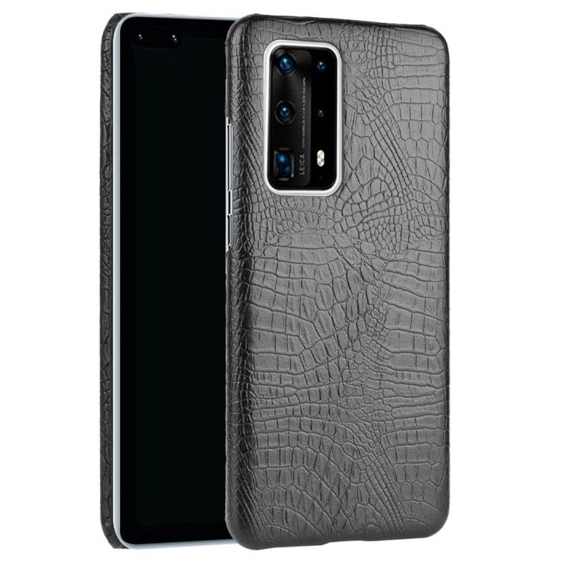 Cover for Huawei P40 Pro Sort Krokodillehudeffekt