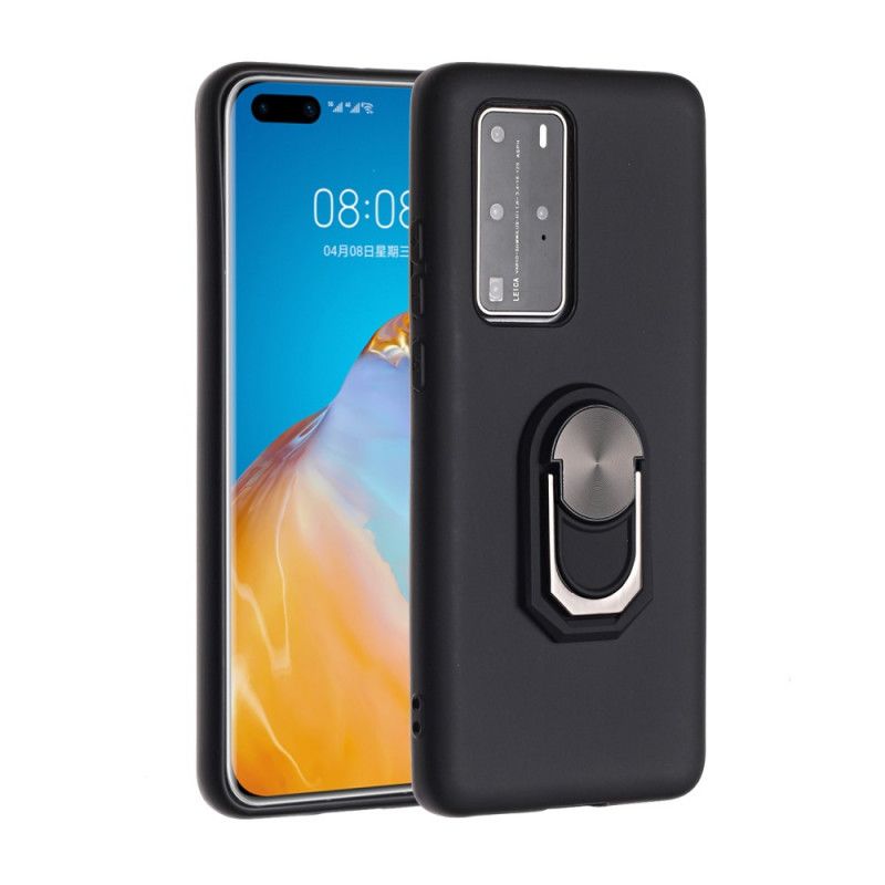 Cover for Huawei P40 Pro Sort Metalliseret Ringstøtte