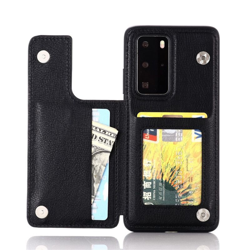 Cover for Huawei P40 Pro Sort Supportkortholder