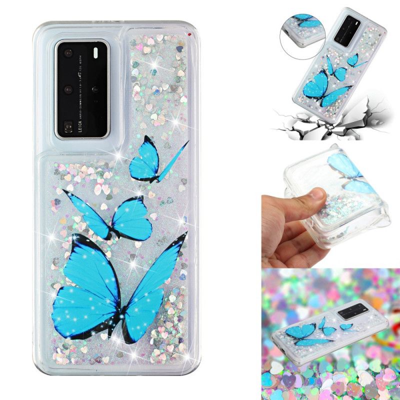 Cover Huawei P40 Pro Flyvende Glitter Sommerfugle