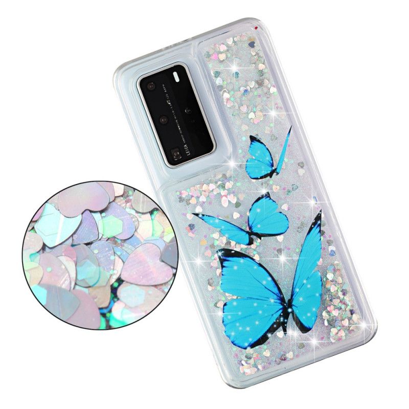 Cover Huawei P40 Pro Flyvende Glitter Sommerfugle