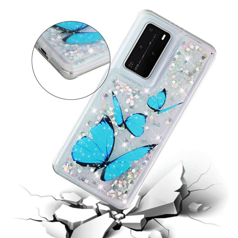 Cover Huawei P40 Pro Flyvende Glitter Sommerfugle