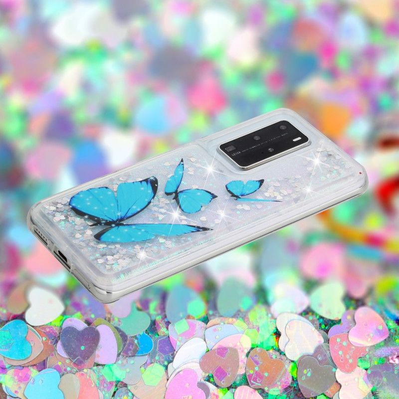 Cover Huawei P40 Pro Flyvende Glitter Sommerfugle