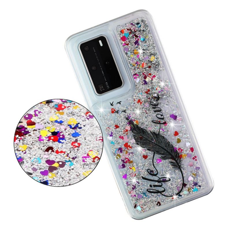 Cover Huawei P40 Pro Liv Og Kærlighed Glitter