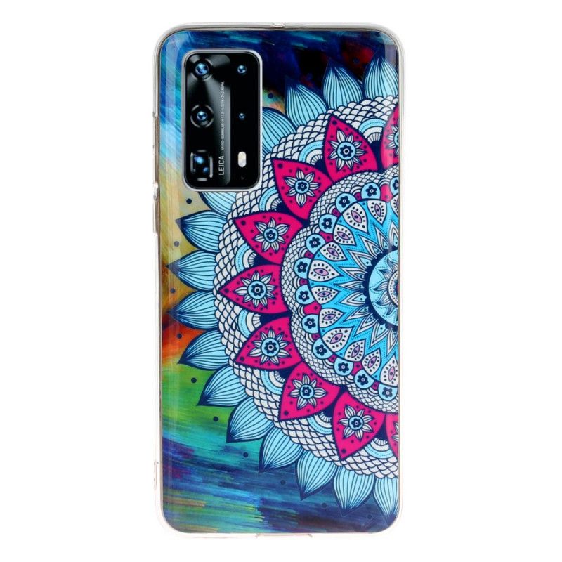 Cover Huawei P40 Pro Mobilcover Fluorescerende Mandalaugle