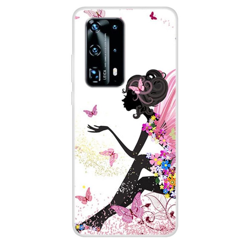 Cover Huawei P40 Pro Mobilcover Sommerfugldame