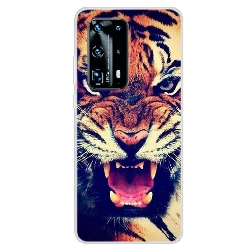 Cover Huawei P40 Pro Mobilcover Tiger Ansigt