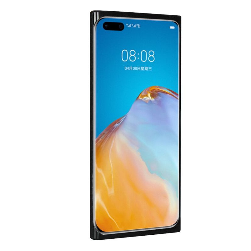 Cover Huawei P40 Pro Sort Ægte Lychee Læder Med Rem Beskyttelse