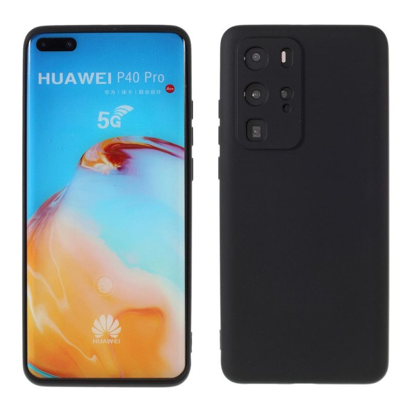 Cover Huawei P40 Pro Sort Flydende Silikone På X-Niveau