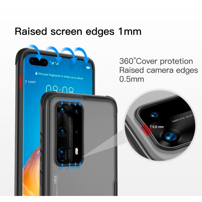 Cover Huawei P40 Pro Sort Hybrid Leeu Skrå Kanter