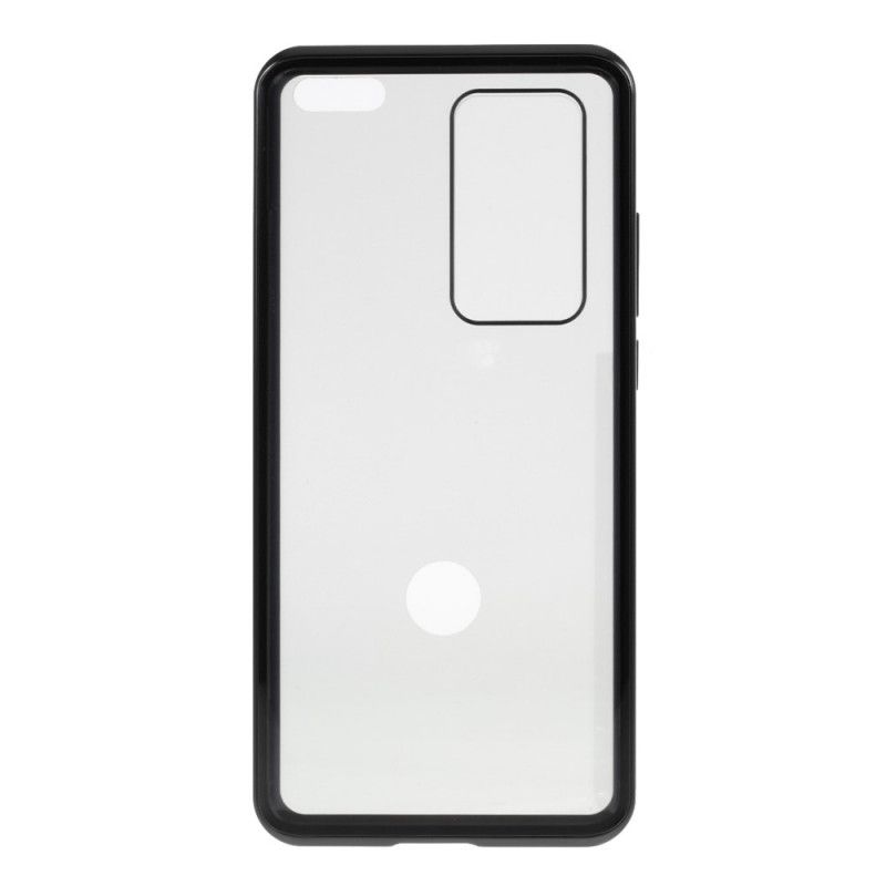 Cover Huawei P40 Pro Sort Metalkanter Og Dobbelt Hærdet Glas