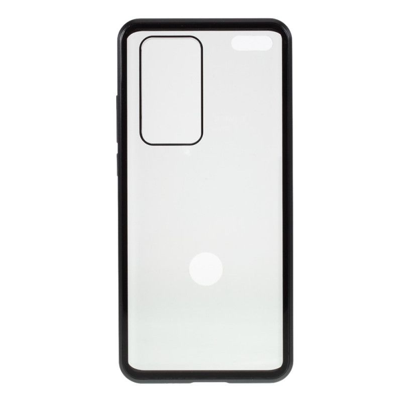 Cover Huawei P40 Pro Sort Metalkanter Og Dobbelt Hærdet Glas