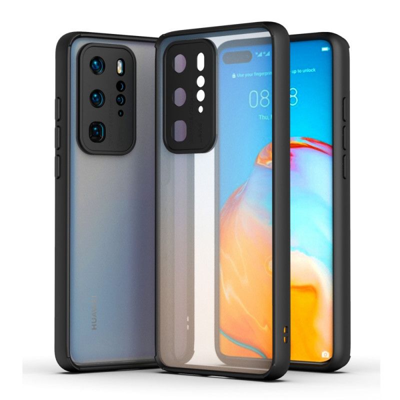 Cover Huawei P40 Pro Sort Mobilcover Gennemsigtig Farvet Omrids