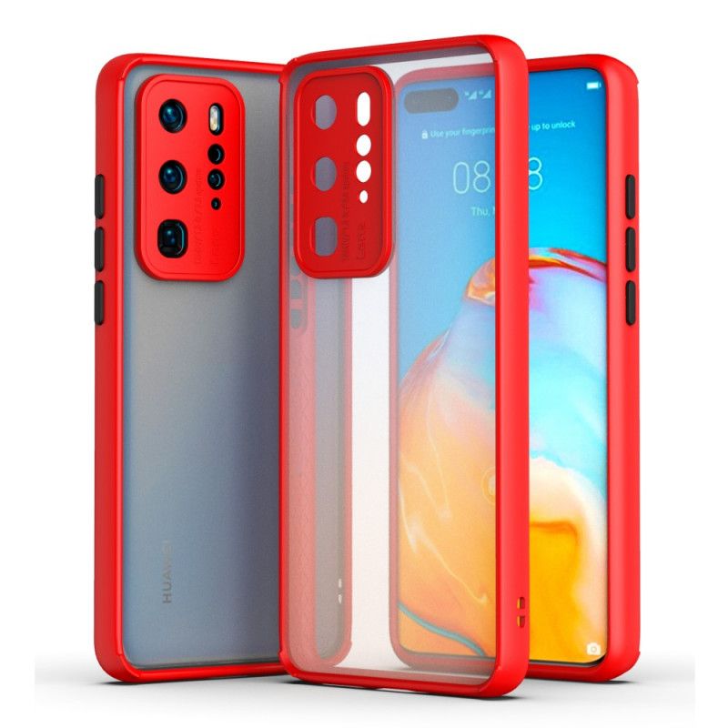 Cover Huawei P40 Pro Sort Mobilcover Gennemsigtig Farvet Omrids