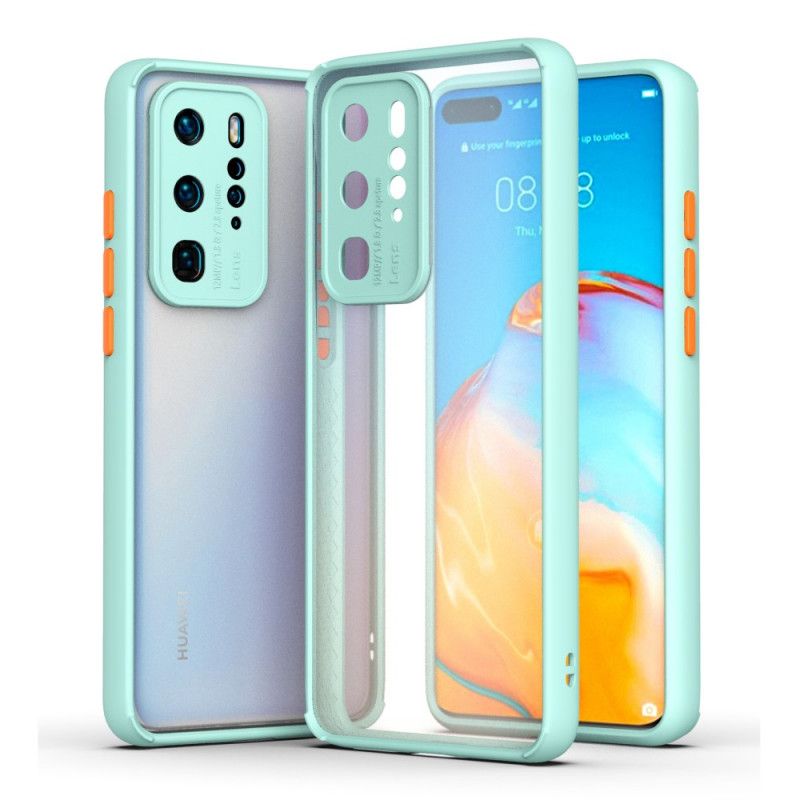 Cover Huawei P40 Pro Sort Mobilcover Gennemsigtig Farvet Omrids