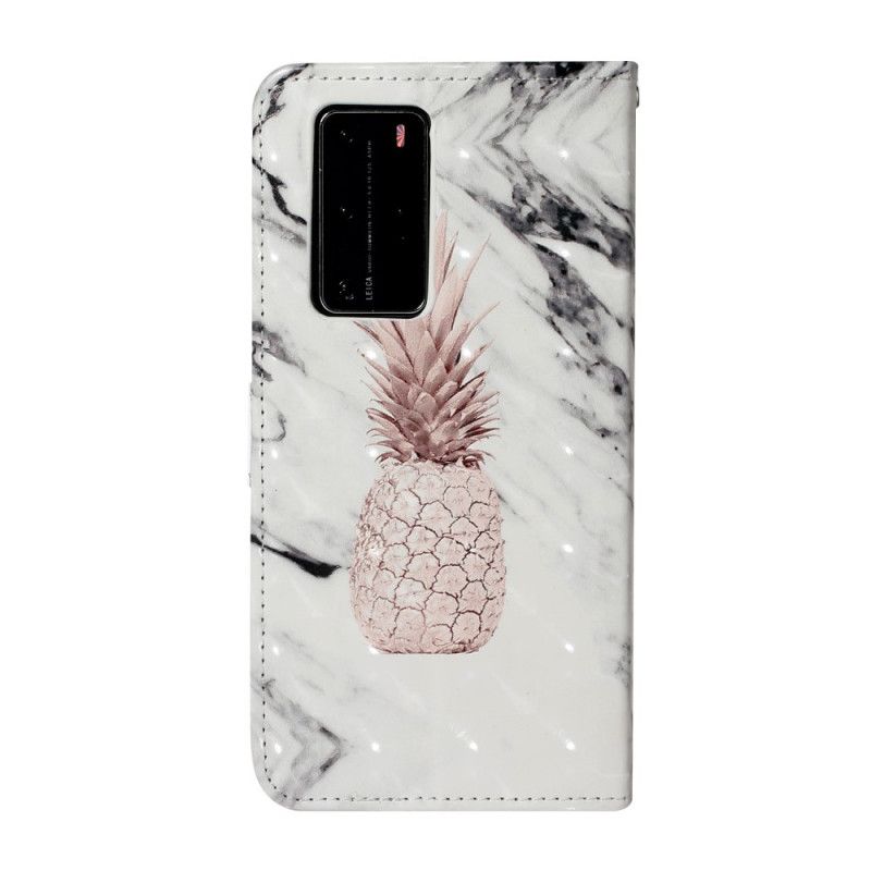 Flip Cover Huawei P40 Pro Mobilcover Lysplet I Ananas