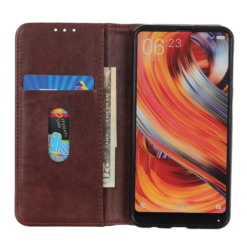 Flip Cover Læder for Huawei P40 Pro Sort Premium Lychee Læder Stil