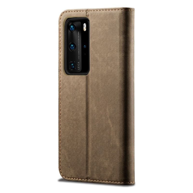 Læder Cover Huawei P40 Pro Mobilcover Jeans I Imiteret Læder