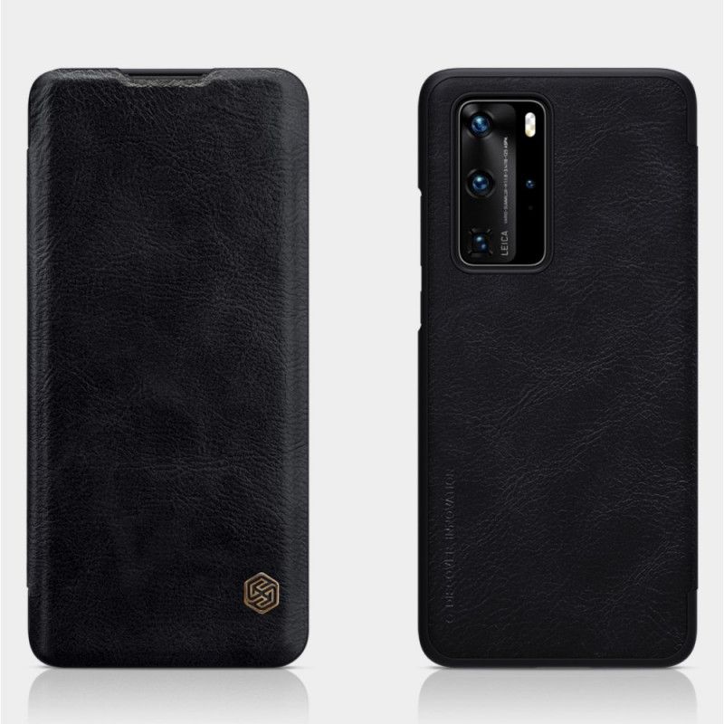 Læder Cover Huawei P40 Pro Rød Qin Serie Nillkin