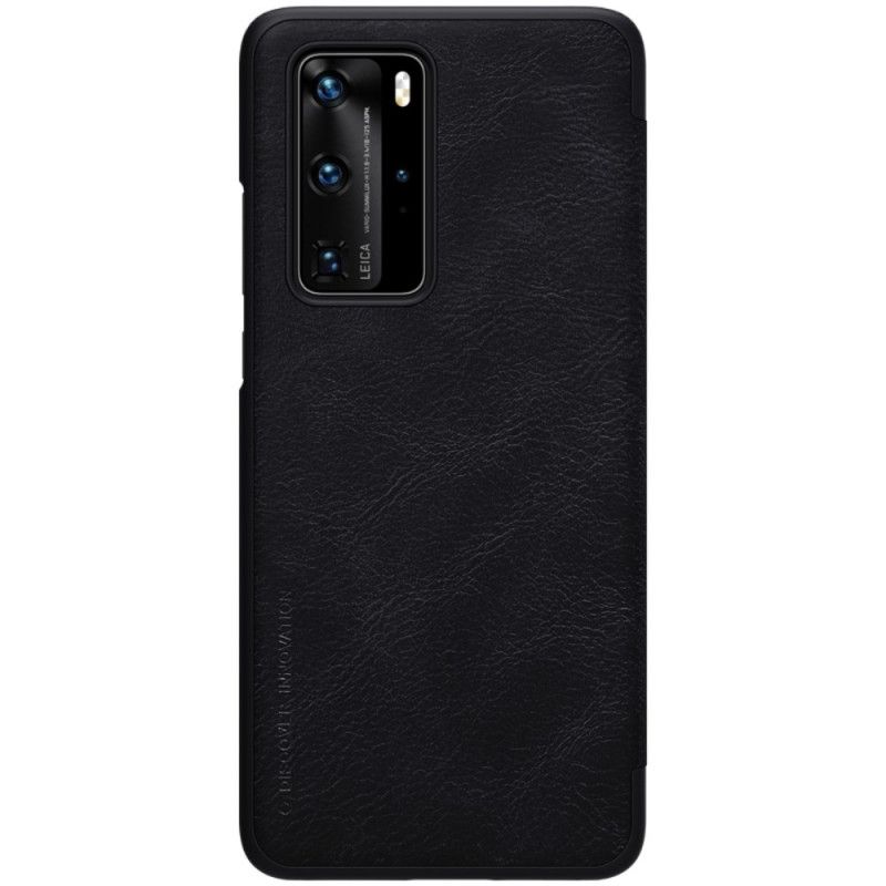 Læder Cover Huawei P40 Pro Rød Qin Serie Nillkin