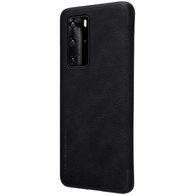 Læder Cover Huawei P40 Pro Rød Qin Serie Nillkin