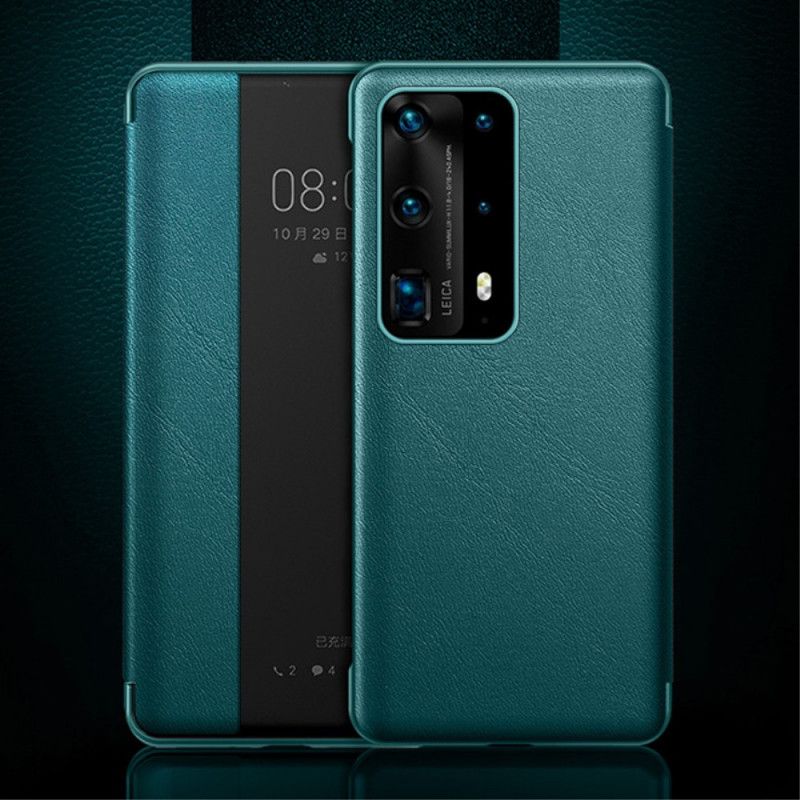 Se Omslag Huawei P40 Pro Sort Lædereffekt