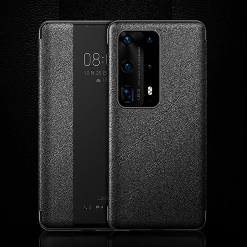 Se Omslag Huawei P40 Pro Sort Lædereffekt