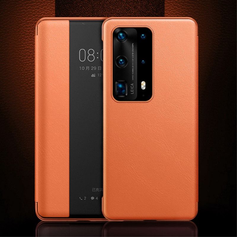 Se Omslag Huawei P40 Pro Sort Lædereffekt