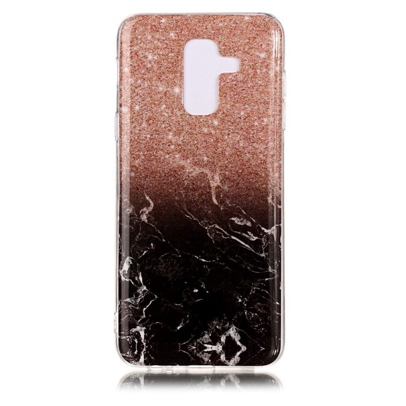 Cover for Samsung Galaxy A6 Plus Sort Marmorglitter