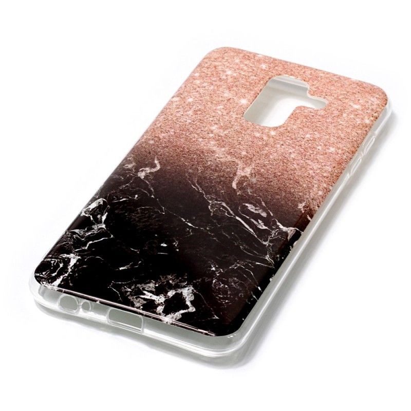 Cover for Samsung Galaxy A6 Plus Sort Marmorglitter