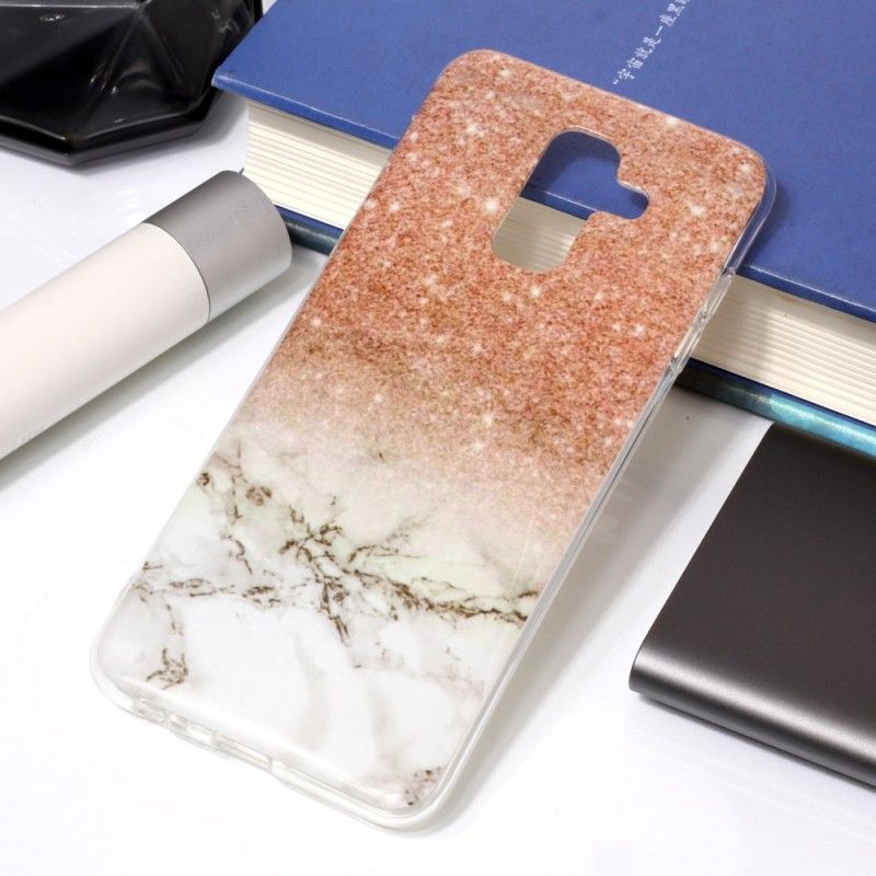 Cover for Samsung Galaxy A6 Plus Sort Marmorglitter