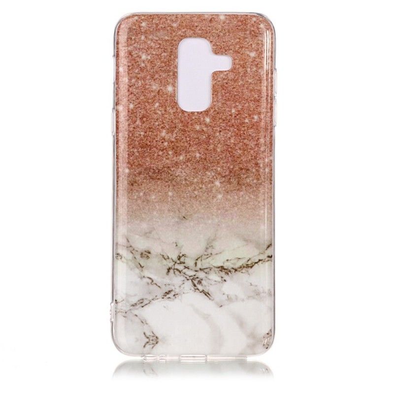 Cover for Samsung Galaxy A6 Plus Sort Marmorglitter