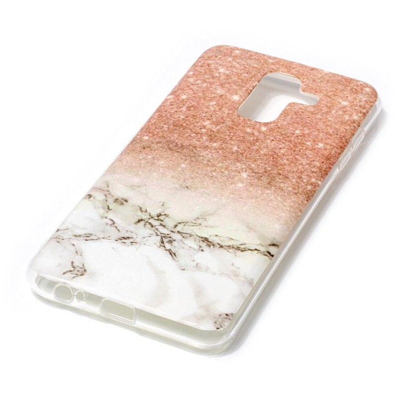 Cover for Samsung Galaxy A6 Plus Sort Marmorglitter