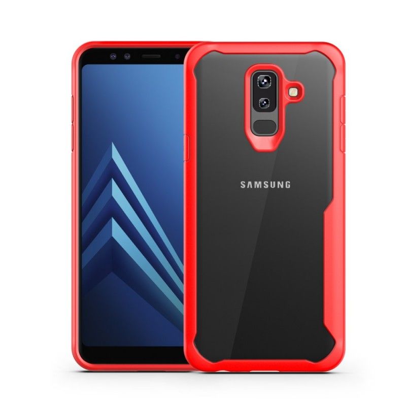 Cover Samsung Galaxy A6 Plus Rød Mobilcover Hybridfasede Kanter