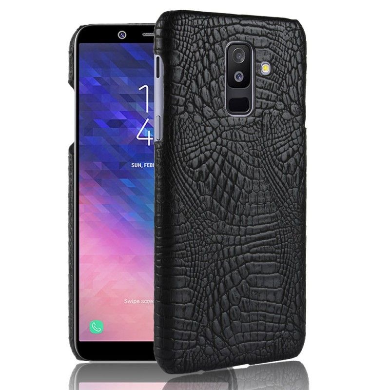 Cover Samsung Galaxy A6 Plus Sort Krokodillehudeffekt Beskyttelse