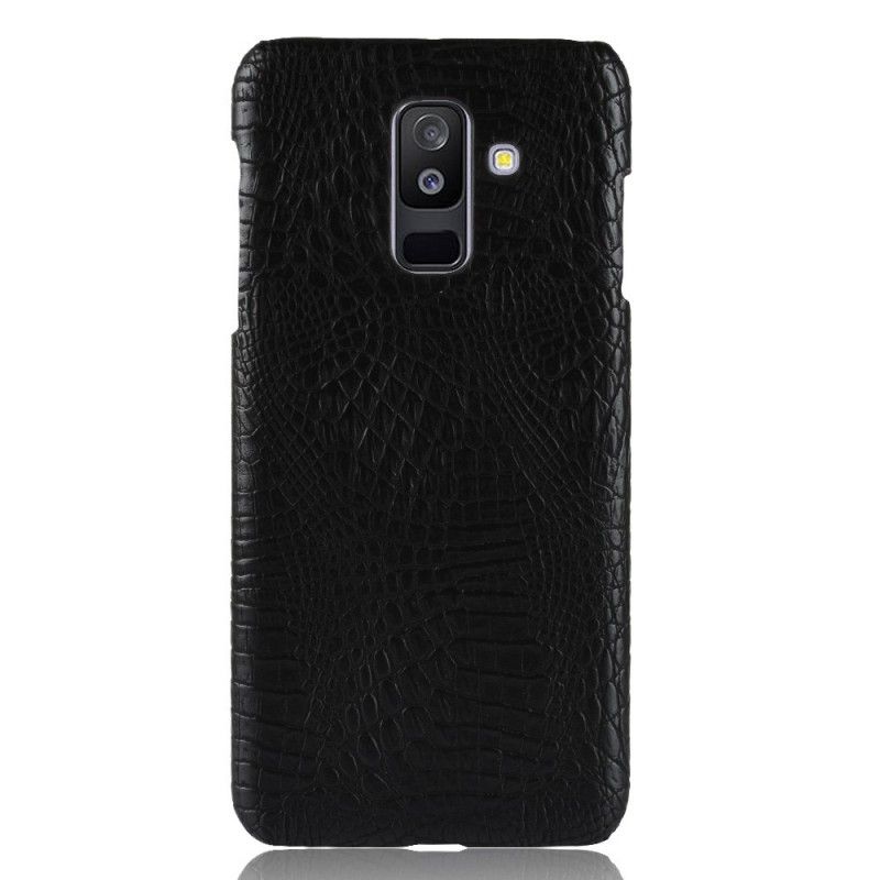 Cover Samsung Galaxy A6 Plus Sort Krokodillehudeffekt Beskyttelse