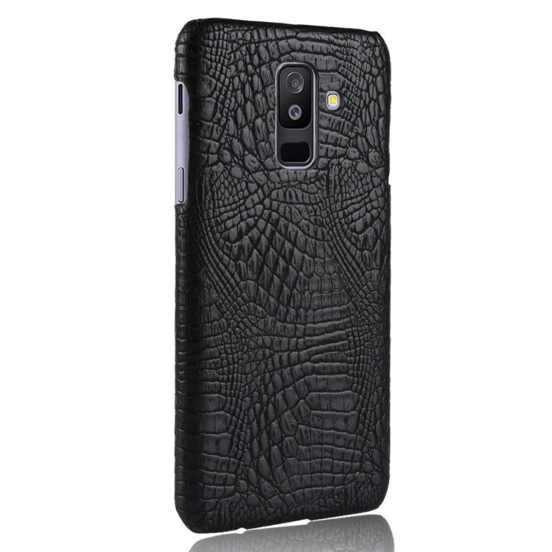 Cover Samsung Galaxy A6 Plus Sort Krokodillehudeffekt Beskyttelse