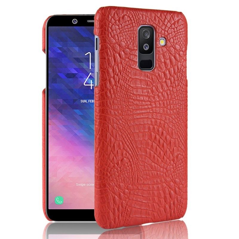 Cover Samsung Galaxy A6 Plus Sort Krokodillehudeffekt Beskyttelse