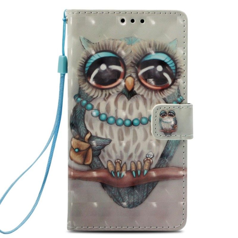 Flip Cover Læder Samsung Galaxy A6 Plus 3D Ugle Miss Original