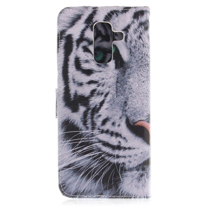 Flip Cover Læder Samsung Galaxy A6 Plus Tiger Ansigt