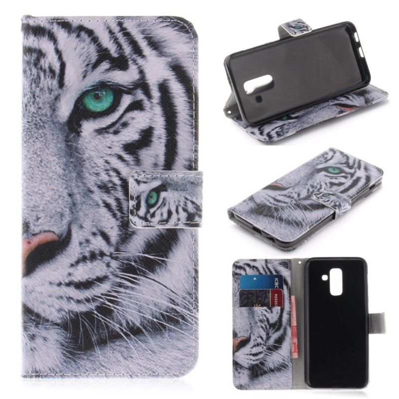 Flip Cover Læder Samsung Galaxy A6 Plus Tiger Ansigt