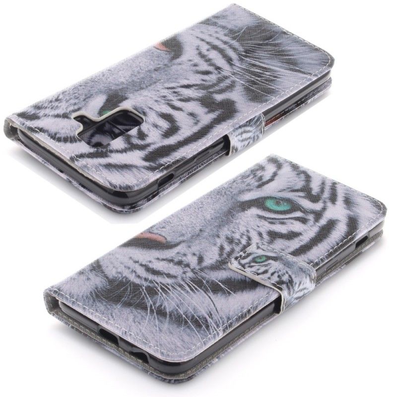 Flip Cover Læder Samsung Galaxy A6 Plus Tiger Ansigt