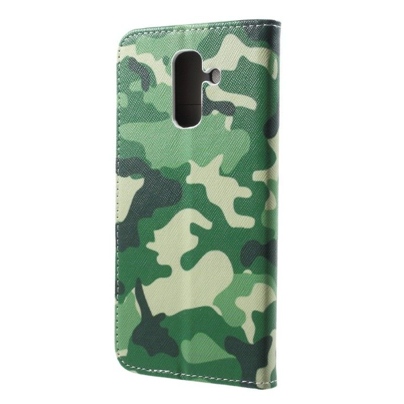 Flip Cover Samsung Galaxy A6 Plus Mobilcover Militær Camouflage