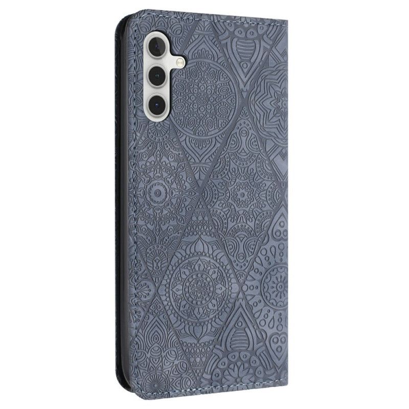 Flip Cover Samsung Galaxy A16 5g Blomstermønster Og Rem