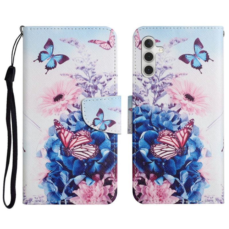 Flip Cover Samsung Galaxy A16 5g Lilla Sommerfugle