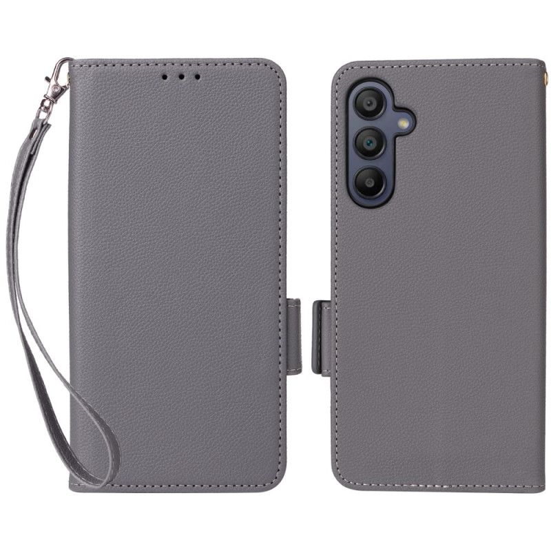 Flip Cover Samsung Galaxy A16 5g Litchi-tekstur Med Rem