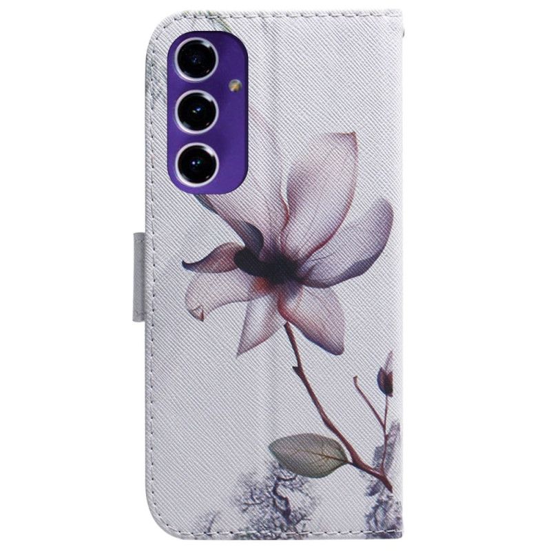 Flip Cover Samsung Galaxy A16 5g Lyserød Blomst