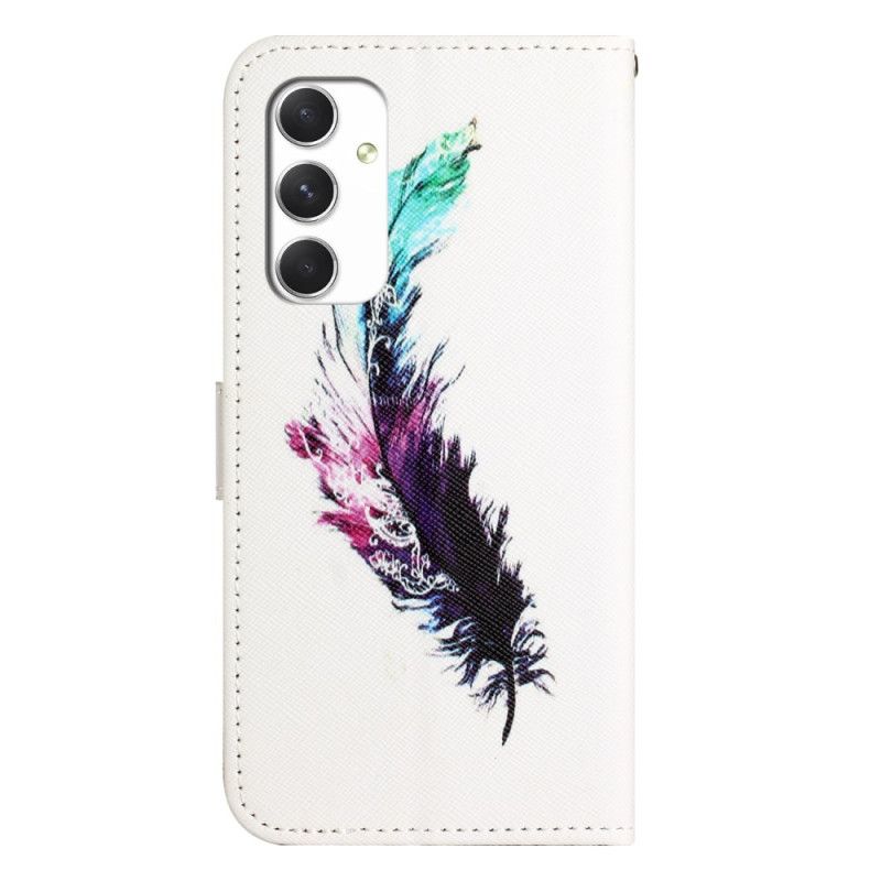 Flip Cover Til Samsung Galaxy A16 5g Fjermønster