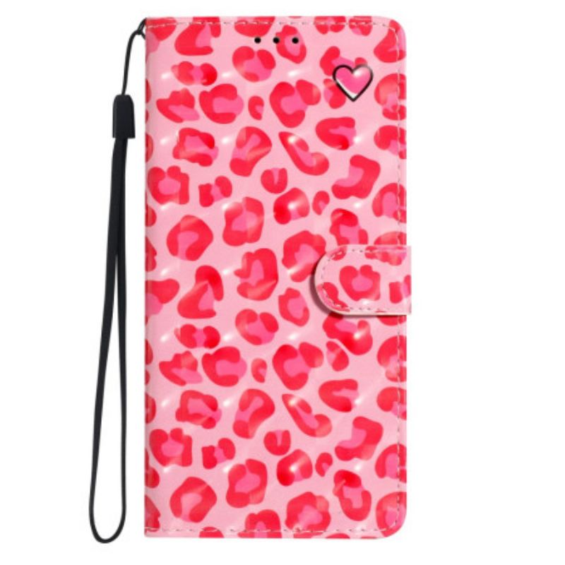 Flip Cover Til Samsung Galaxy A16 5g Lyserød Leopard