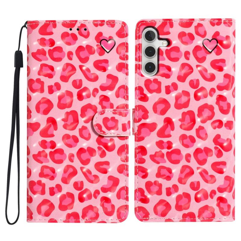 Flip Cover Til Samsung Galaxy A16 5g Lyserød Leopard